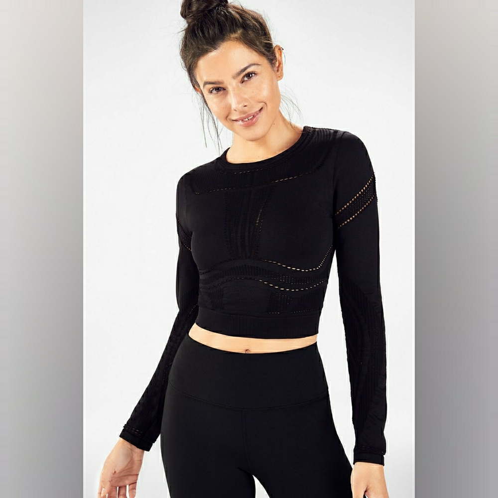 Fabletics Jaymee Seamless Crop Top Black M